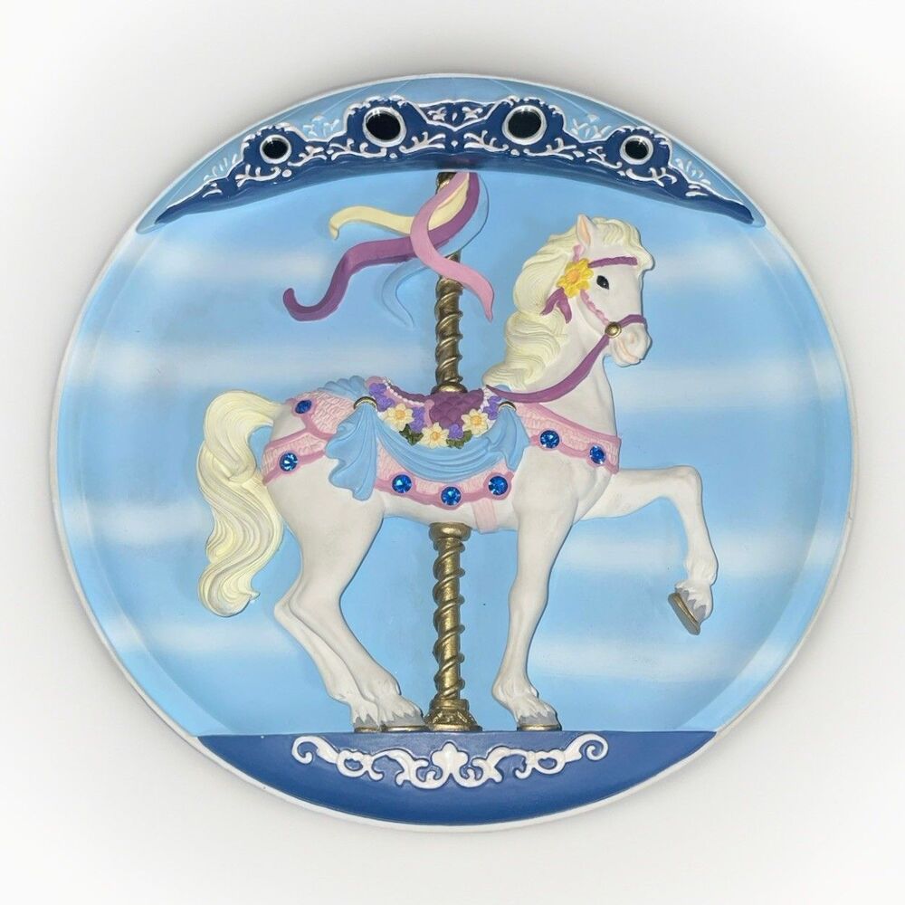 Rhodes Studios "Sweet Stander" Musical Collectible 3D Plate Carousel Horse 1992